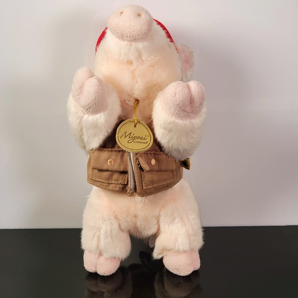 Miyoni Pink Piglet by‎ Aurora w Build A Bear Jacket & Matching Hat Plush Pig 9" - Picture 6 of 9